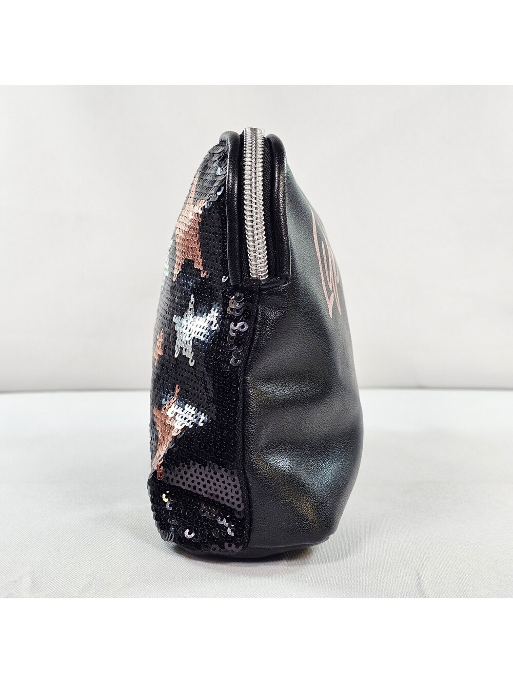 Victoria's Secret Sequin Star Makeup Bag Black Life Of The Party Cosmetic Pouch - Picture 9 of 13